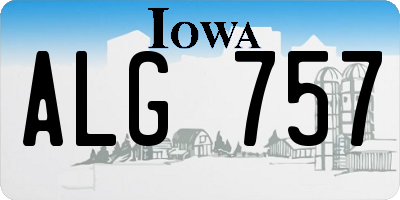 IA license plate ALG757