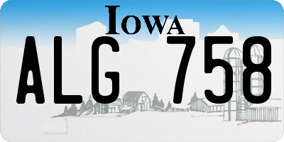 IA license plate ALG758