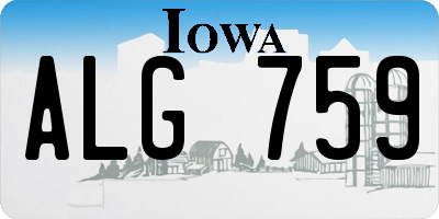 IA license plate ALG759