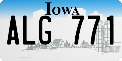 IA license plate ALG771