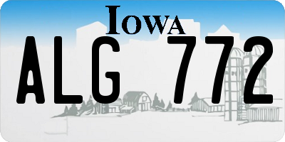 IA license plate ALG772