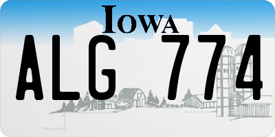 IA license plate ALG774