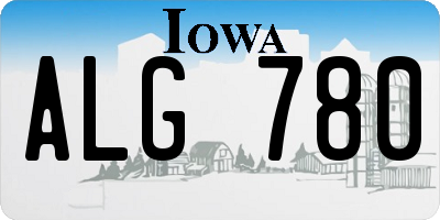 IA license plate ALG780