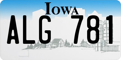 IA license plate ALG781