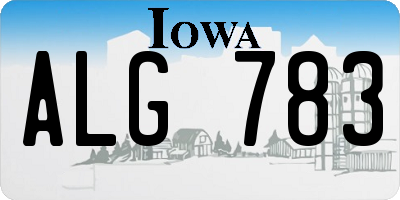 IA license plate ALG783