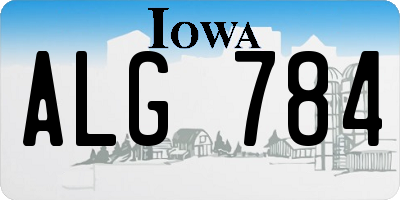 IA license plate ALG784