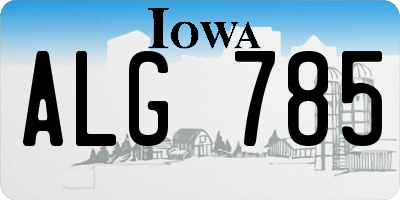 IA license plate ALG785