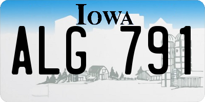 IA license plate ALG791