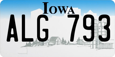 IA license plate ALG793