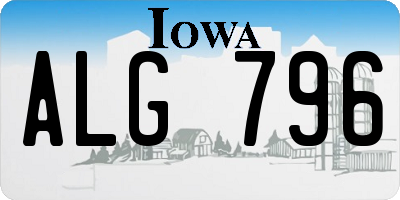 IA license plate ALG796