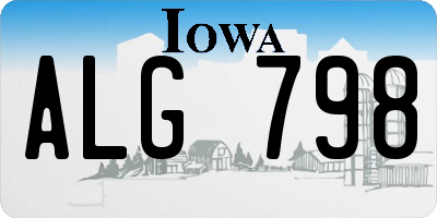 IA license plate ALG798