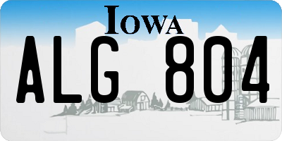 IA license plate ALG804