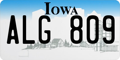 IA license plate ALG809