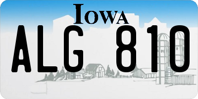 IA license plate ALG810