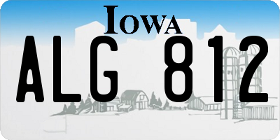 IA license plate ALG812