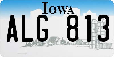 IA license plate ALG813