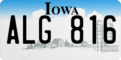 IA license plate ALG816