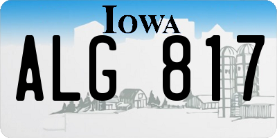 IA license plate ALG817