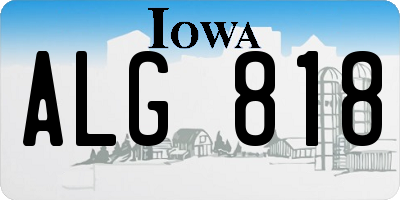 IA license plate ALG818