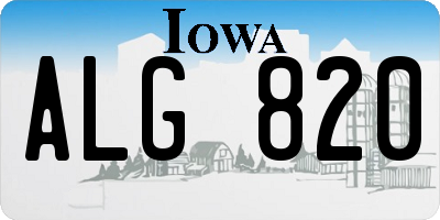 IA license plate ALG820
