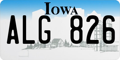 IA license plate ALG826