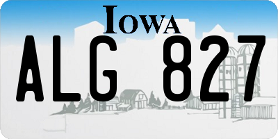IA license plate ALG827