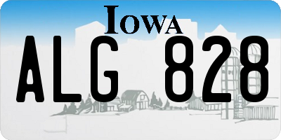 IA license plate ALG828
