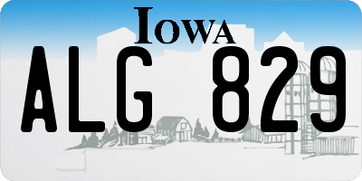 IA license plate ALG829