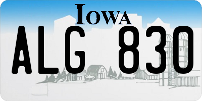 IA license plate ALG830