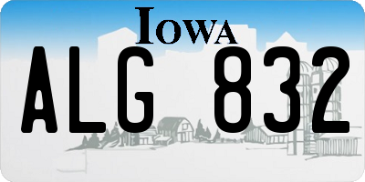 IA license plate ALG832