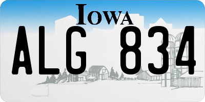 IA license plate ALG834