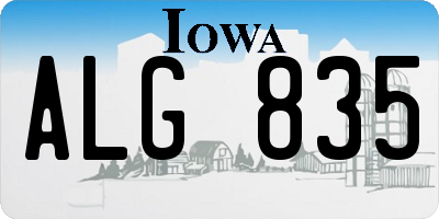 IA license plate ALG835