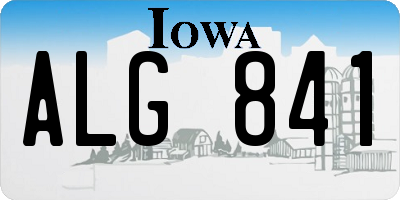 IA license plate ALG841