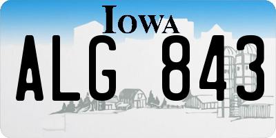 IA license plate ALG843
