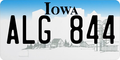 IA license plate ALG844