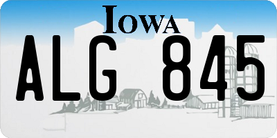 IA license plate ALG845