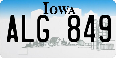 IA license plate ALG849