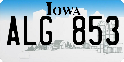 IA license plate ALG853