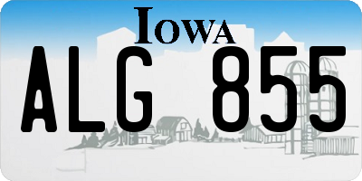 IA license plate ALG855