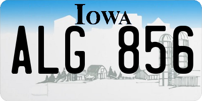 IA license plate ALG856