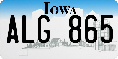 IA license plate ALG865