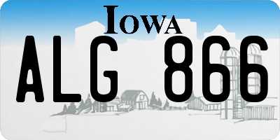 IA license plate ALG866