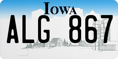 IA license plate ALG867