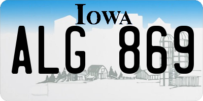 IA license plate ALG869