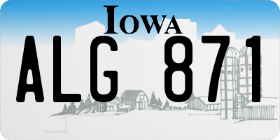 IA license plate ALG871