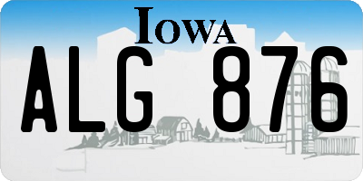 IA license plate ALG876