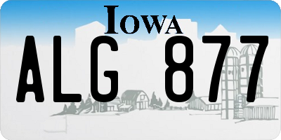 IA license plate ALG877