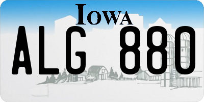 IA license plate ALG880