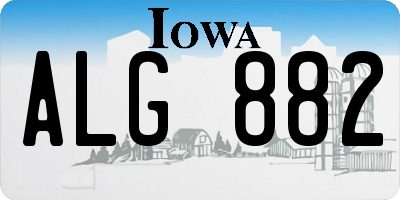 IA license plate ALG882