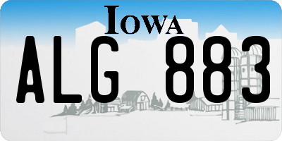 IA license plate ALG883